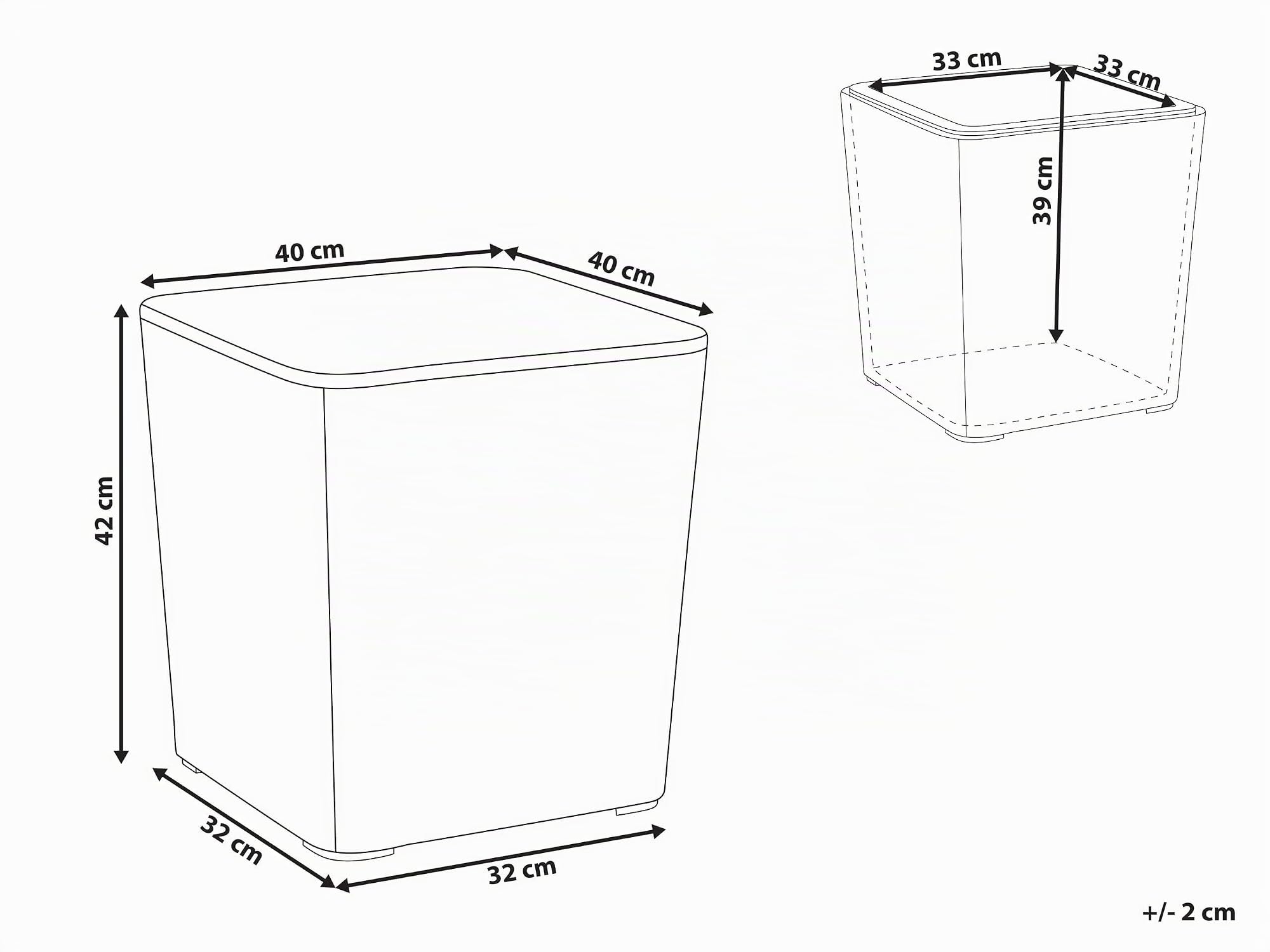 Beliani Aufbewahrungsbox Kunststoff 40 x 42 cm taupe Gartentruhe Outdoor Kissenbox Sarandi