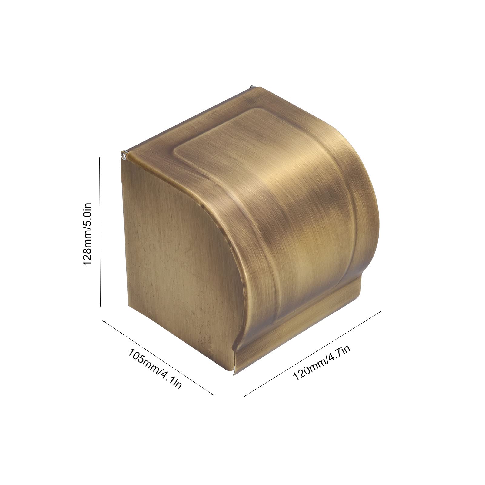 Paper Roll Holder & Dispenser, Toilet Paper Holder with Waterproof Cover in Wall Mounted Toilet Roll Holder, Copper - Image 4