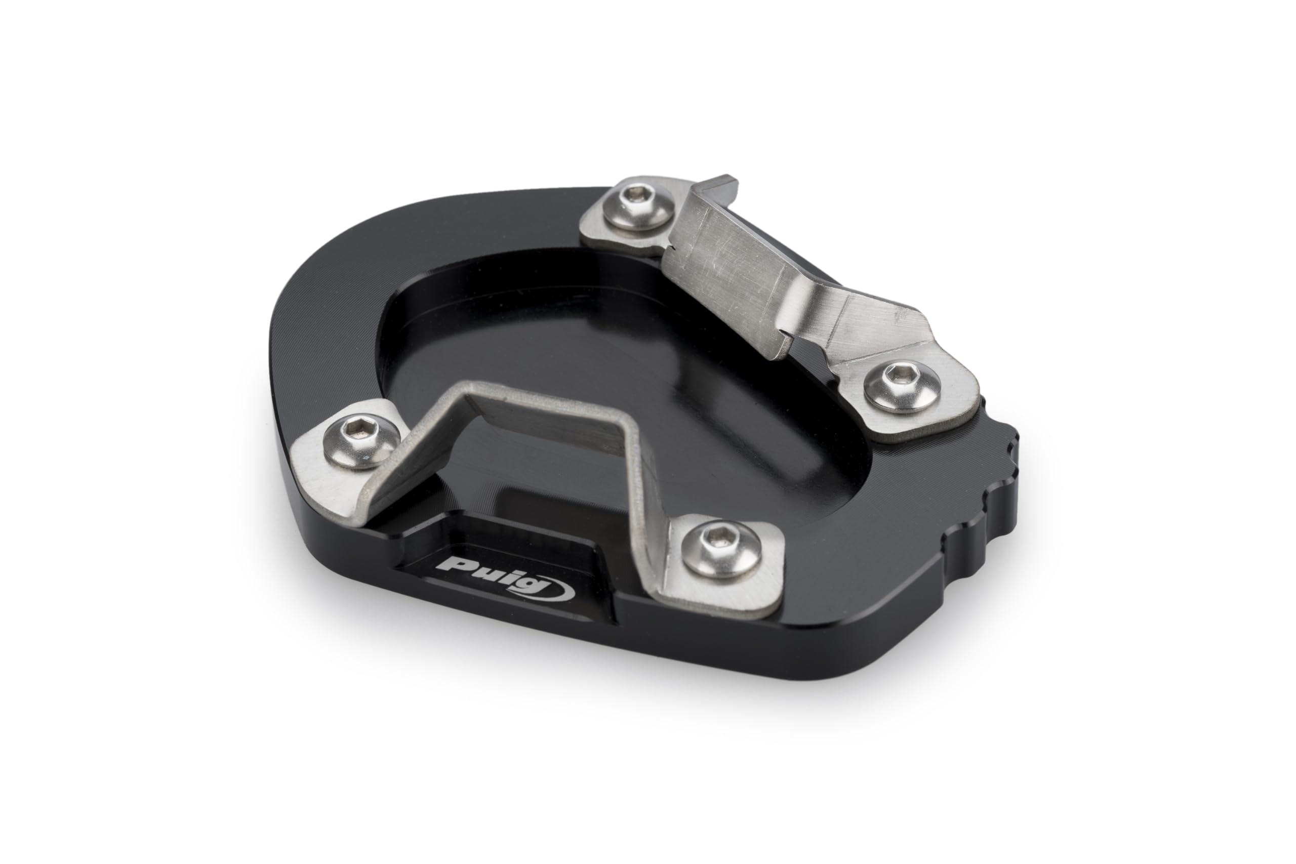 Puig 22270N Kickstand Extension with Standard Suspension to improve the stability of your motorcycle on uneven or soft surfaces, Black