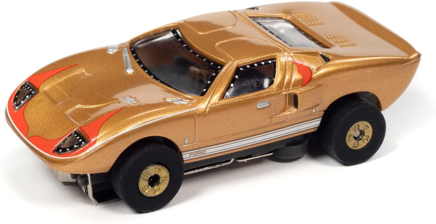 Auto World Thunderjet Cars N Coffee 1966 Ford GT40 (Gold) HO Scale Slot Car