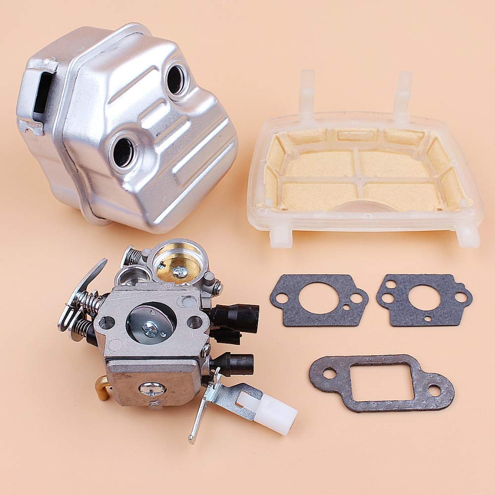 Kit de Filtro de Aire de Escape de silenciador de carburador Compatible con STIHL MS181 MS171 MS 181171 Piezas de Motosierra de Gasolina 1139140 0604 ZAMA C1Q-S269