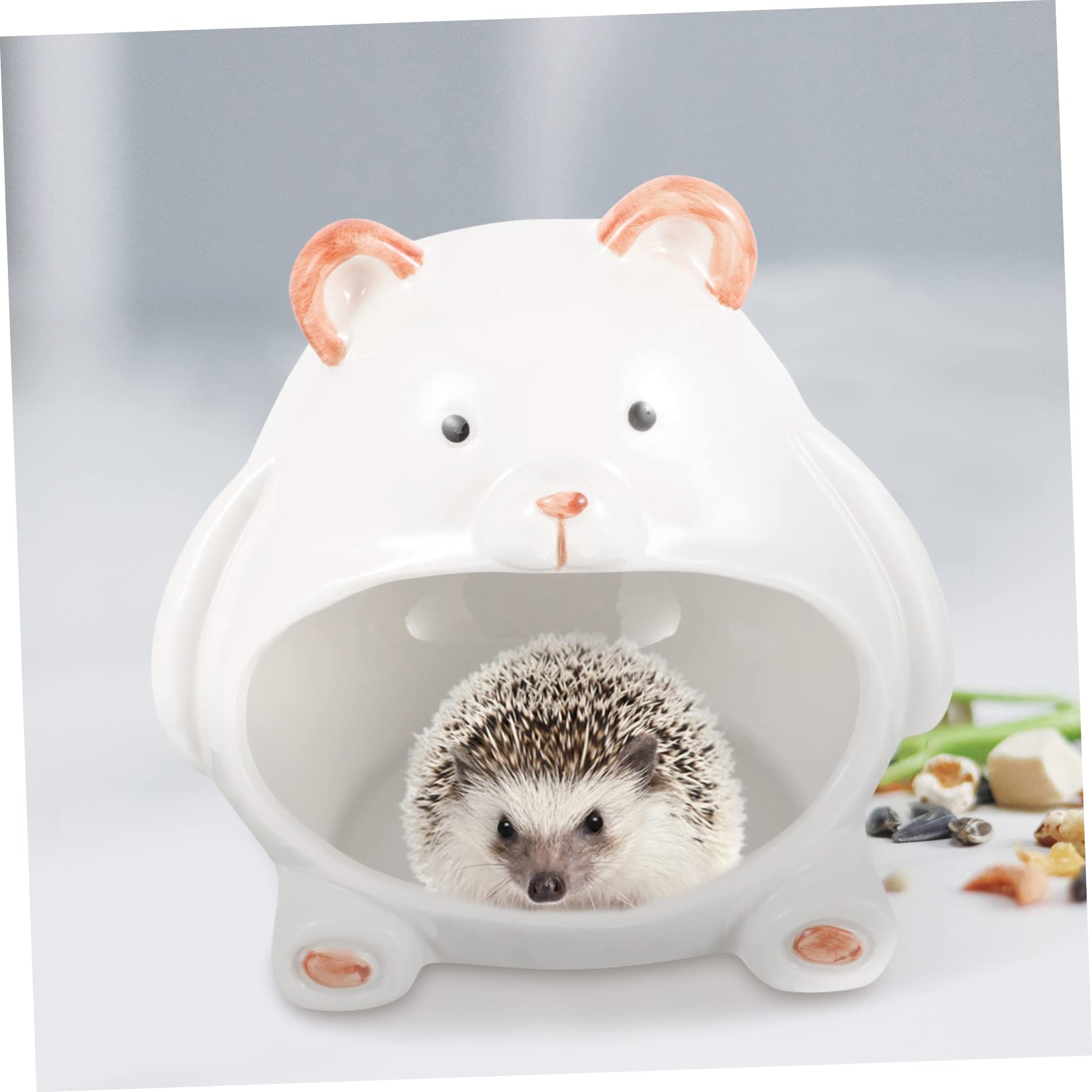 GALPADA Keramik Hamsterhaus in Weiß, Kühlend und Robust für Kleine Tiere