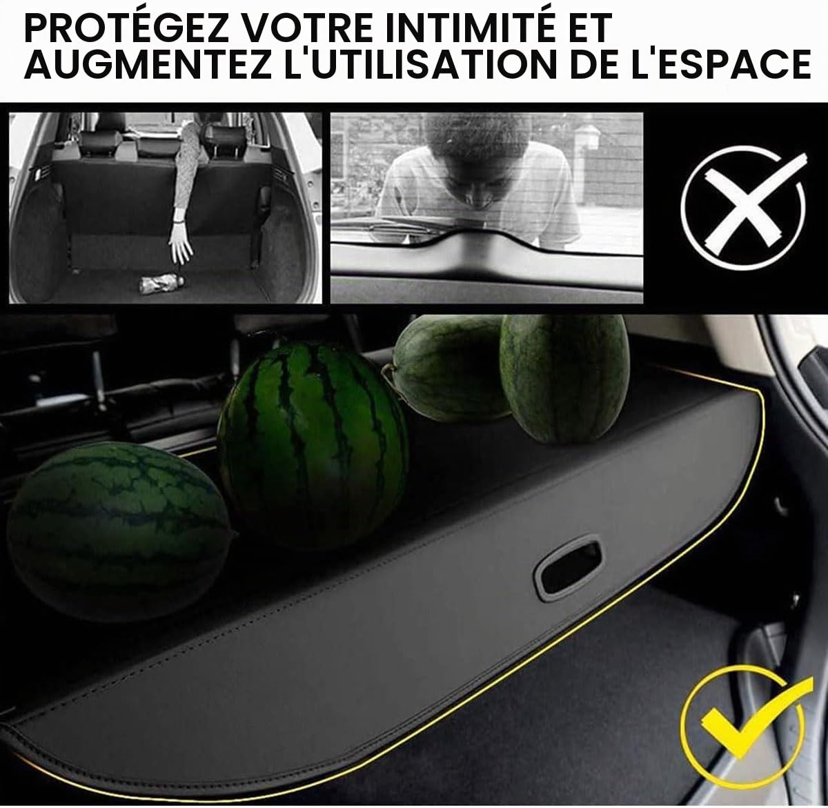 Voiture Étagère Arrière Rétractable de Coffre pour B.e.n.z GLK X204 220 200 350 2010-2015, Auto Cargo Cache Bagages Housse Colis Accessoire