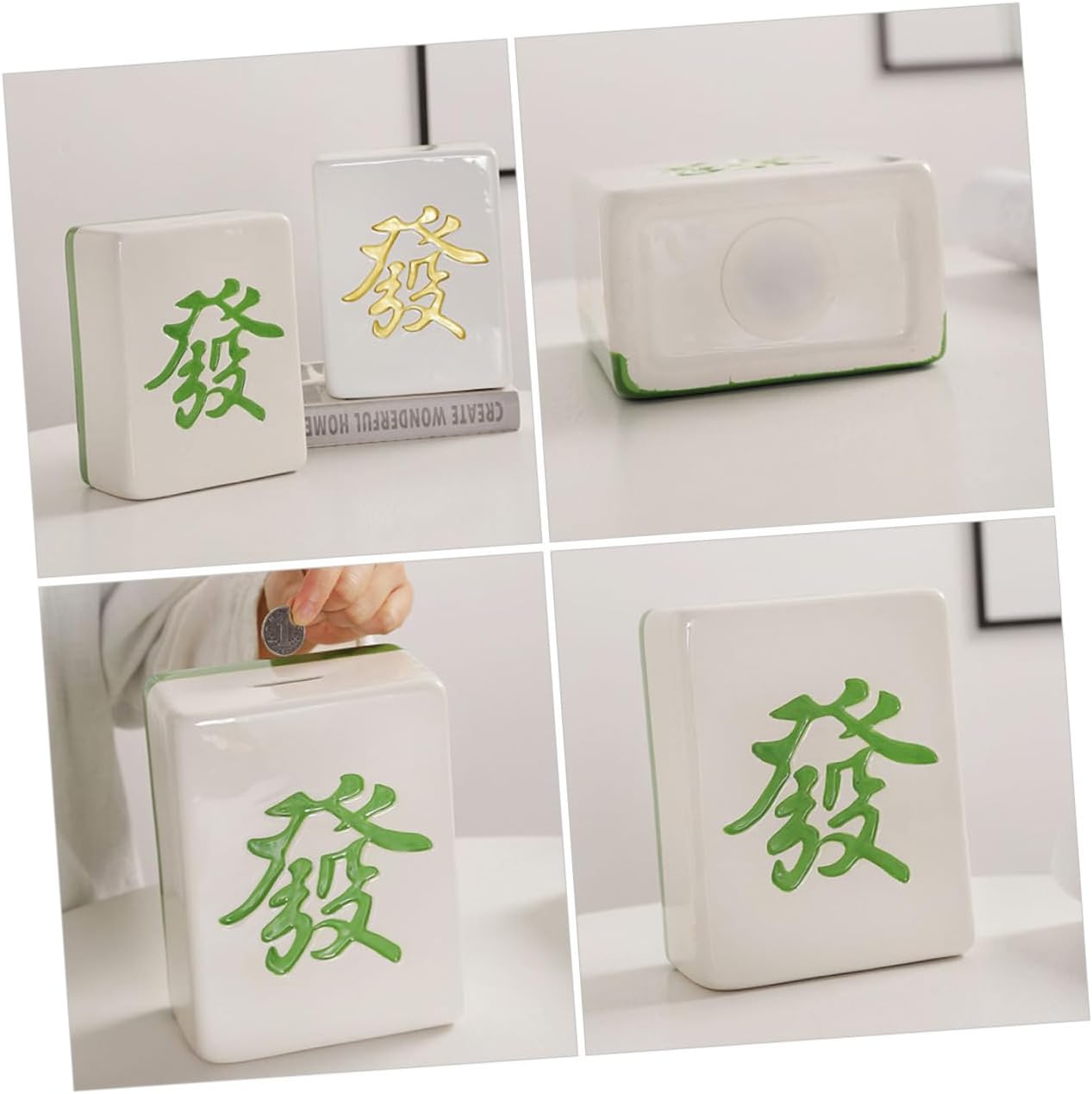 Kisangel Mahjong Boys and Girls Storage Bank Decorative Coin Jar for Boys Girls