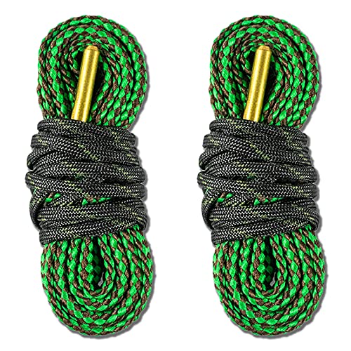PINGMIC 2 Pack 223 Bore Snake Cleaner, Gun Cleaning Bore Snakes Precise Gun Rope Brush Bore Snake Kits, Cord Rope Brass fit Model Barrel .22/.223/5.56Â mm Rifle Pistol Shotgun