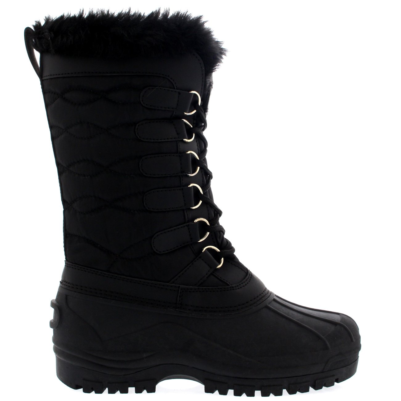 Donna Nylon Tempo Freddo All'Aperto Neve Polsino in Pelliccia Stivali