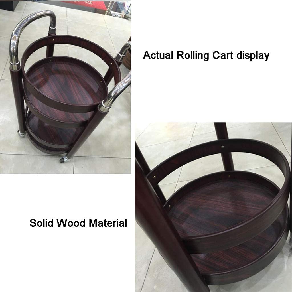 Carrito de Servicio para Bar, Ideal para hoteles, Negocios y restaurantes. Carrito de Acero Inoxidable de 2 Niveles, Carrito de Servicio de Vino de Madera Maciza, Carrito de cateri