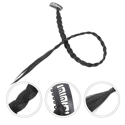 Miniatura 9 de KALLORY 4 piezas de peluca trenzada larga trenzada, extensión de cola de caballo sintética, extensiones trenzadas, extensiones de cabello,