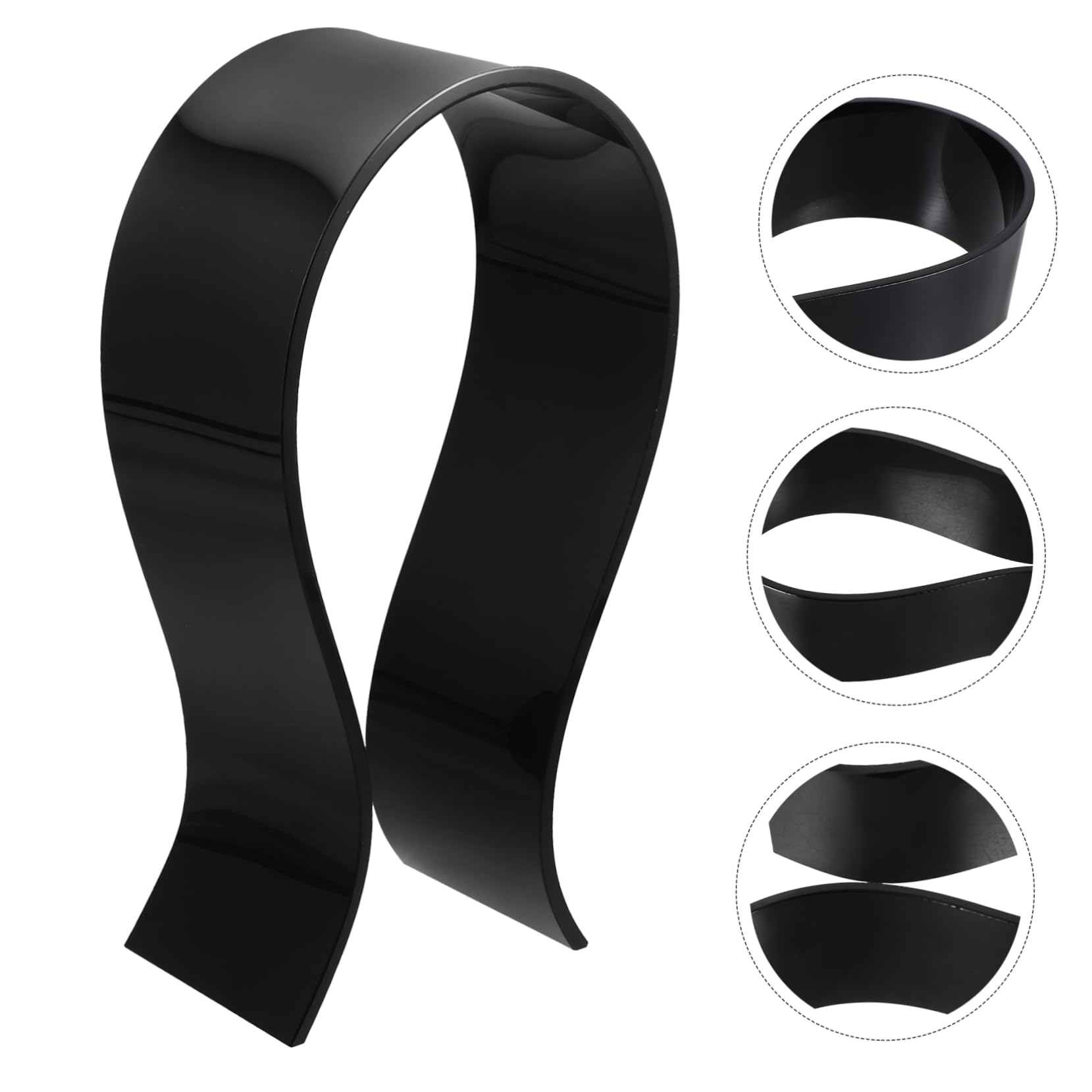 Gadpiparty 5 Piezas soporte para auriculares estante para auriculares colgador de auriculares de escritorio soporte de auriculares para juegos para escritorio Acrílico Negro
