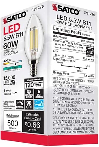 Miniatura 8 de Satco S21276 5.5B11/LED/940/CL/120V/E12-paquete de 6