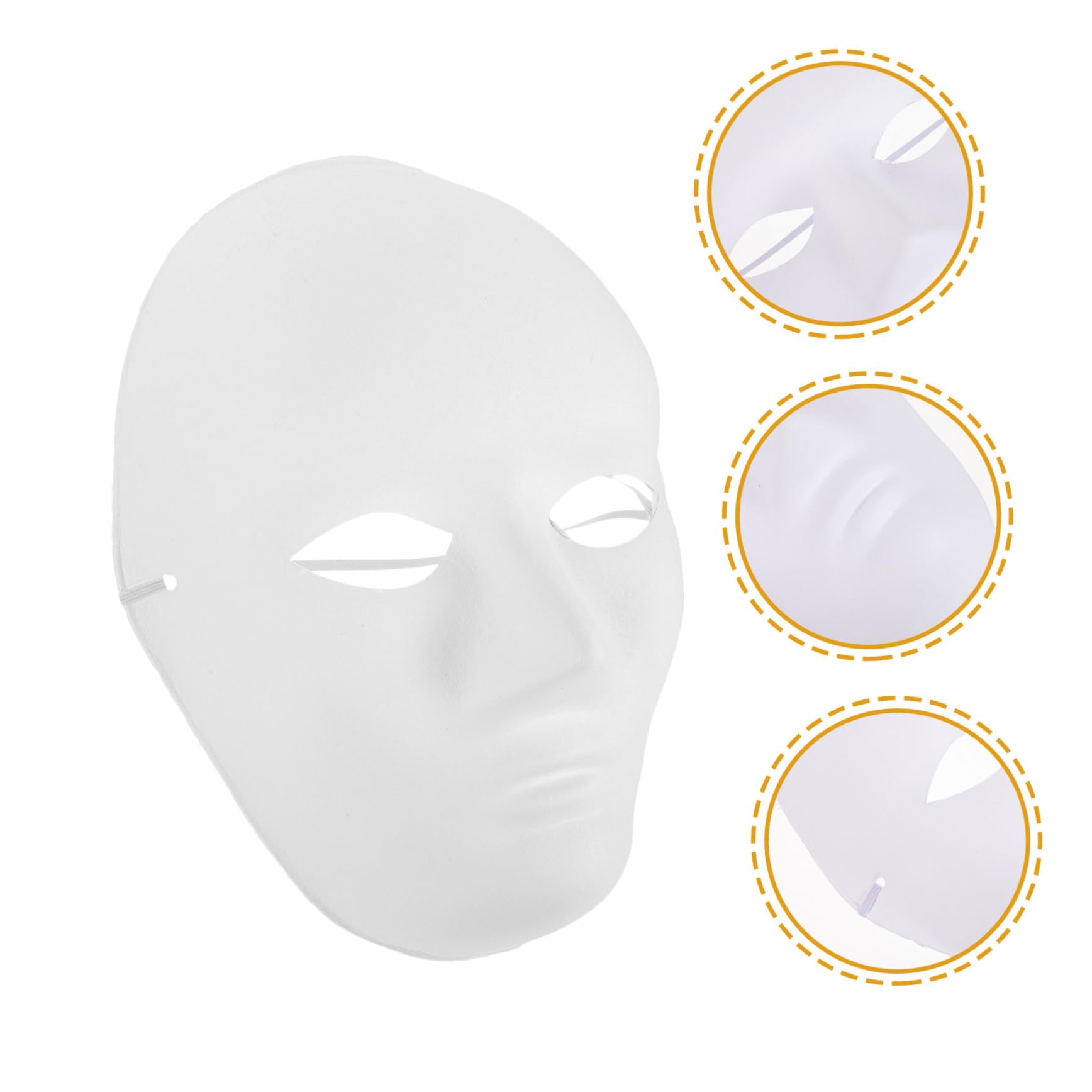 Mikinona Maschere Halloween Full Face in Carta Pulp Maschere Maschili Femminili DIY per Feste Masquerade Balli Hip-hop e Cosplay Fascia Regolabile