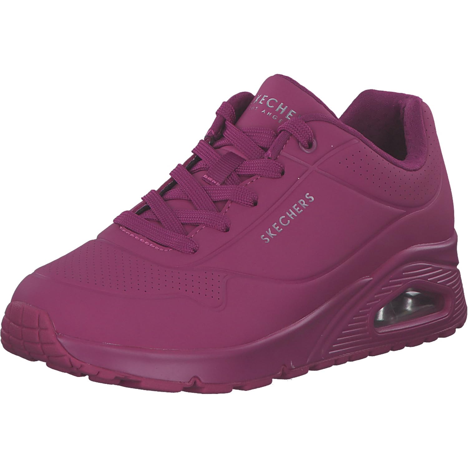 Skechers Women's Uno Stand on Air Sneaker, Magenta Durabuck Mesh, 3.5 UK