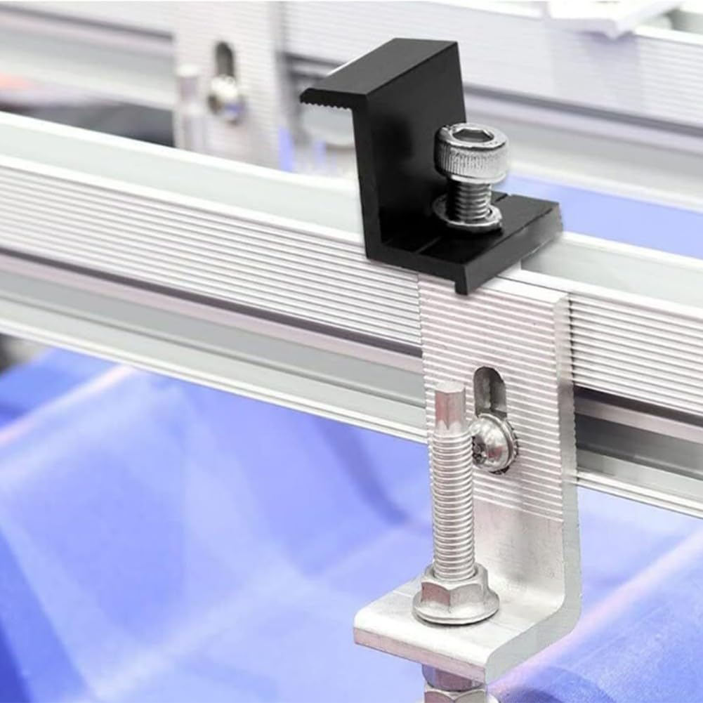 Lot de 8 supports d'extrémité en alliage d'aluminium pour panneaux solaires avec clé à fente M8 (45 mm)