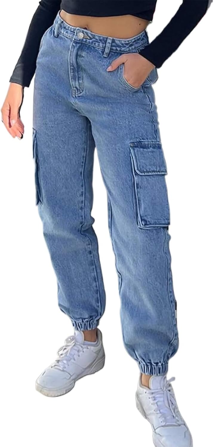 Women's Hiking Cargo Jogger Camo Pants with Pockets High Waisted Slim Casual Outdoor Tapered Combat Works Pants