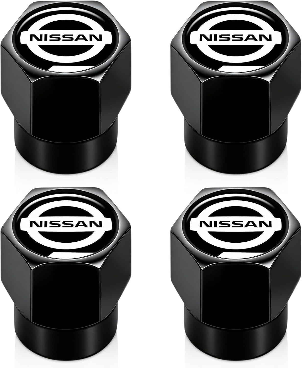 UNIMAT Tire Valve Stem Caps Cover for Volvo Metal Car Wheel Air caps Auto Valve Stem Caps Accessories 4 Pack Black