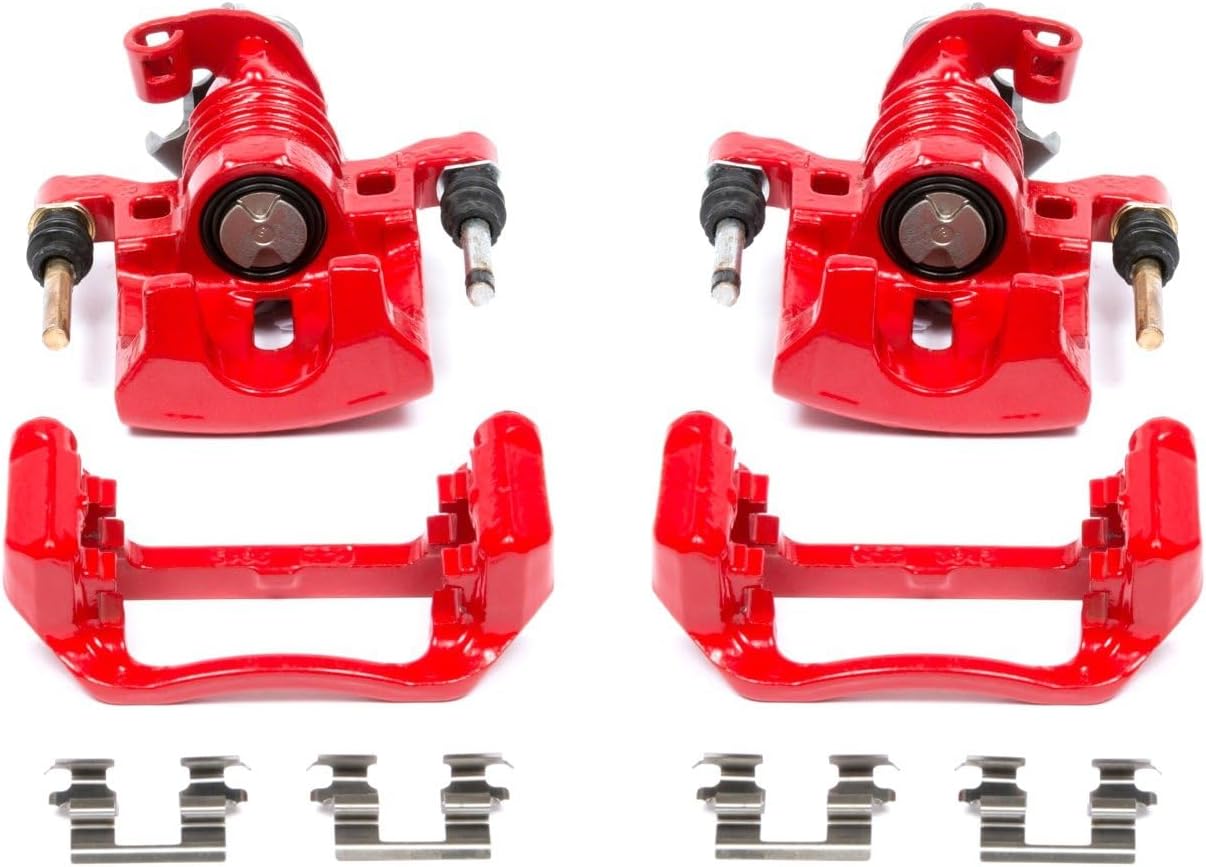 PowerStop Rear Red Powder Coated Brake Caliper Pair For Pontiac Grand Prix 2004-05 - High Temp Brake Caliper Upgrade, S4868
