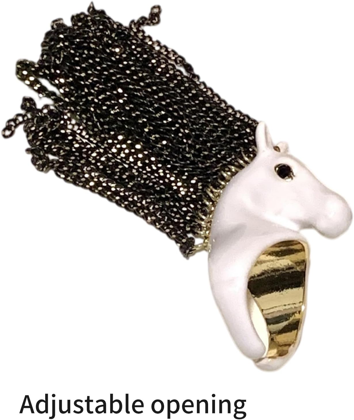 Artistic Alloy Zebras Head Rings With Fringe Detail Elegant Open Adjustable Statement Pieces Trendy Finger Accessory