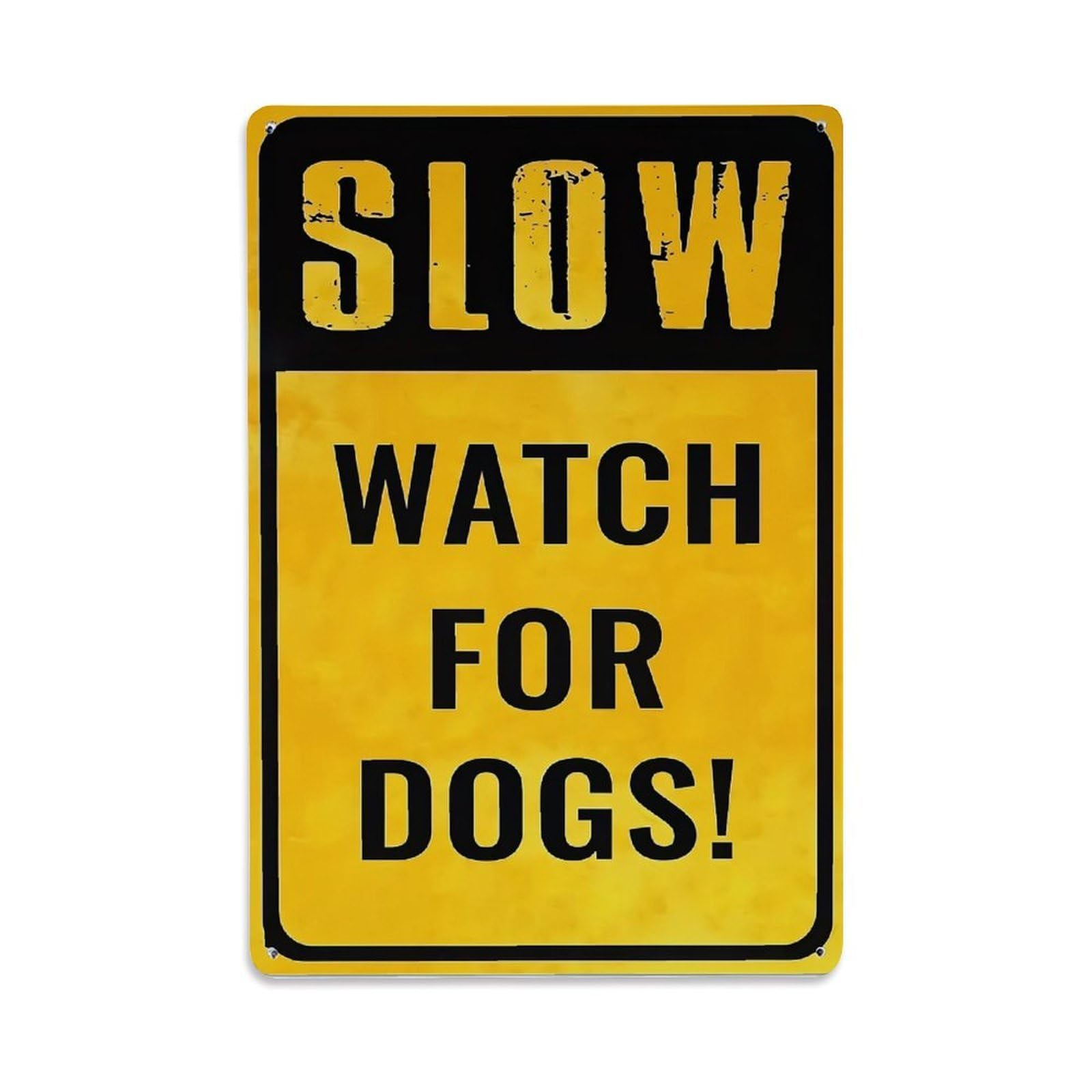 Jdfenggu Vintage Slow Watch For Dogs Retro Metal Tin Sign, Decor Art Poster For Bar, Home, Man Cave, Kitchen, Laundry Room Gift 8X12inch