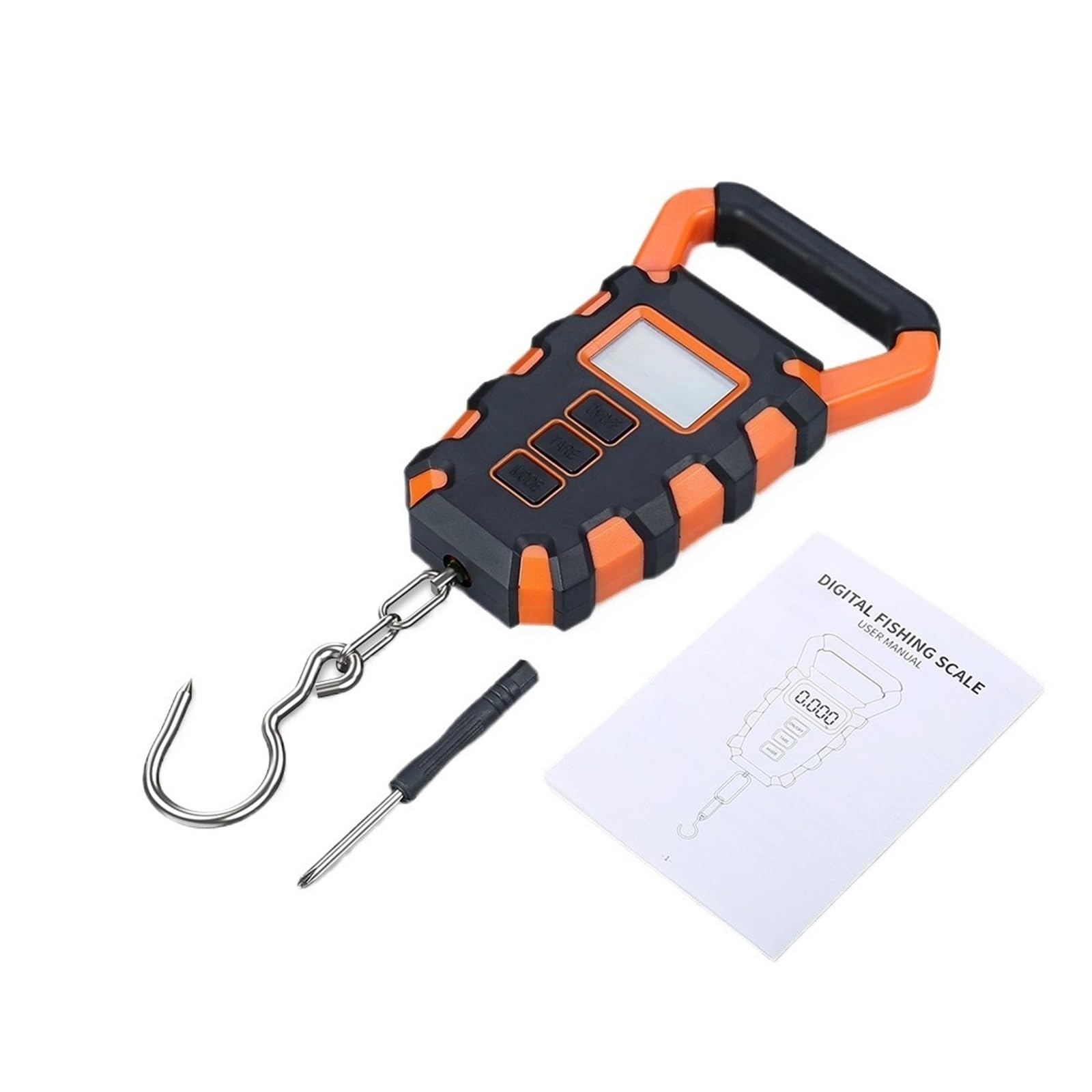 Bilancia sospesa digitale portatile, bilancia da pesca con righello | For la cucina for la pesatura dei bagagli da viaggio(50kg Orange)