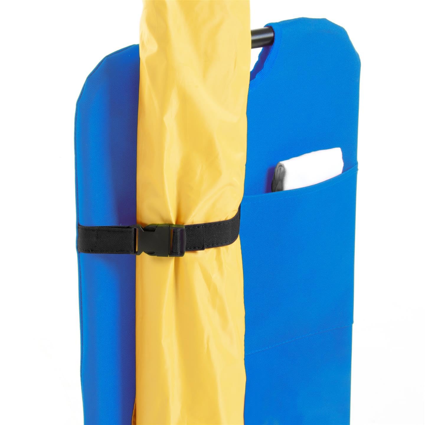 Carrello da Spiaggia Pieghevole con Ruote Grandi per Sabbia, Carrello Mare Portatutto Leggero 3,5 kg e Salvaspazio, Porta Ombrellone e Tasche, Portata 35 kg, 102x55x61,5 cm, Blu