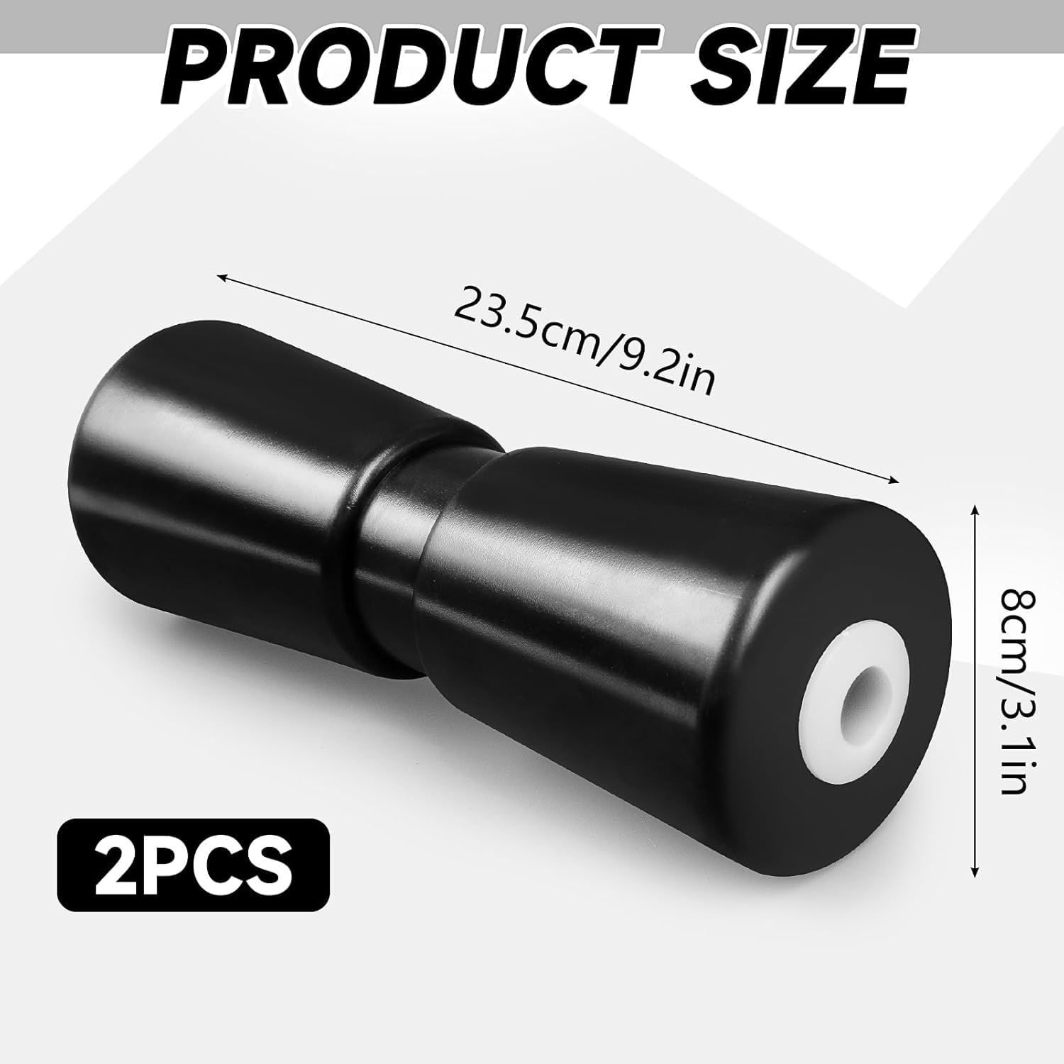 LIAULIADLL Rouleau De Remorque De Bateau Robuste De 25,4 Cm, Quille En Caoutchouc, Noir