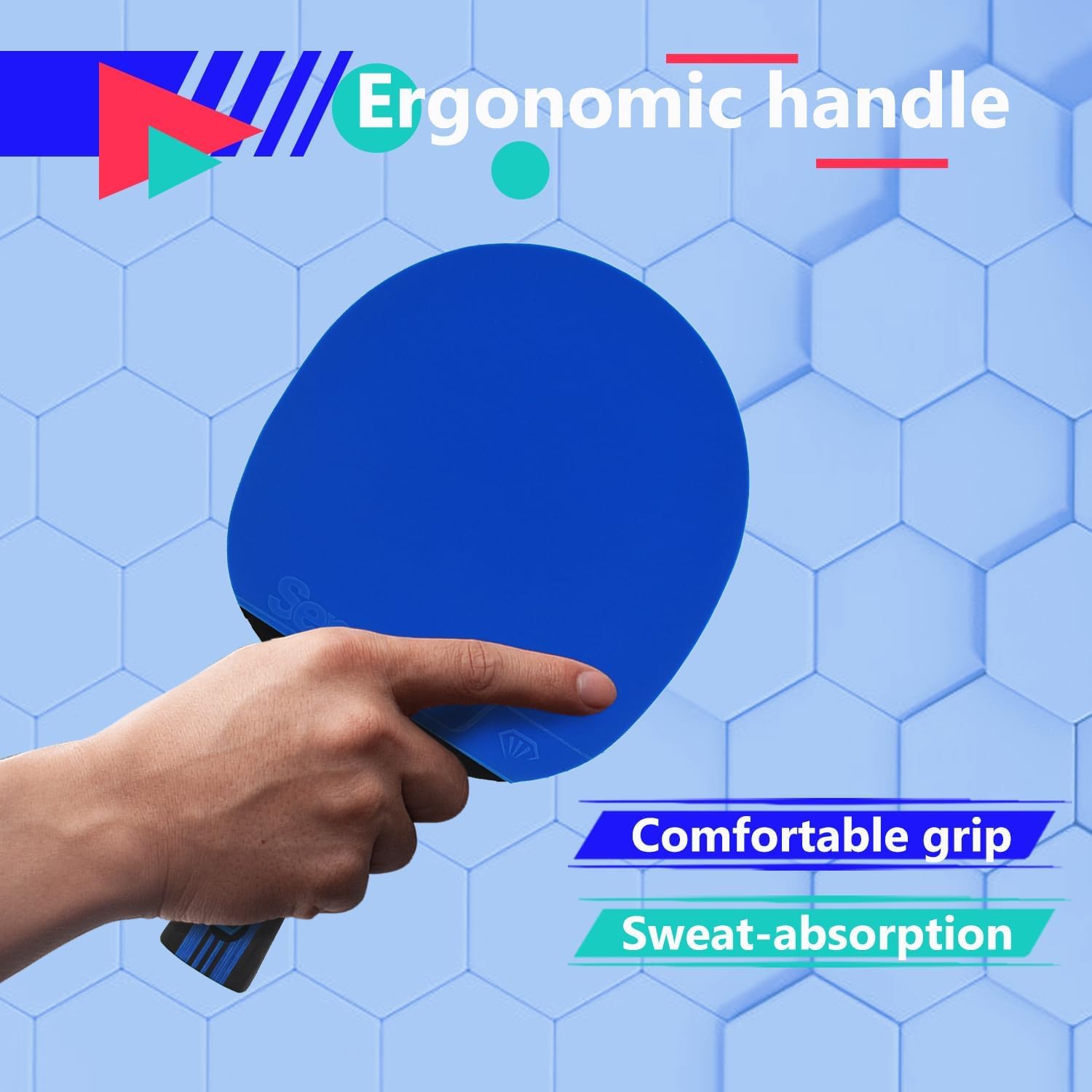Senston Racchetta Ping Pong, 2 Racchetta da tennis da tavolo + 3 palline + 1 borsa