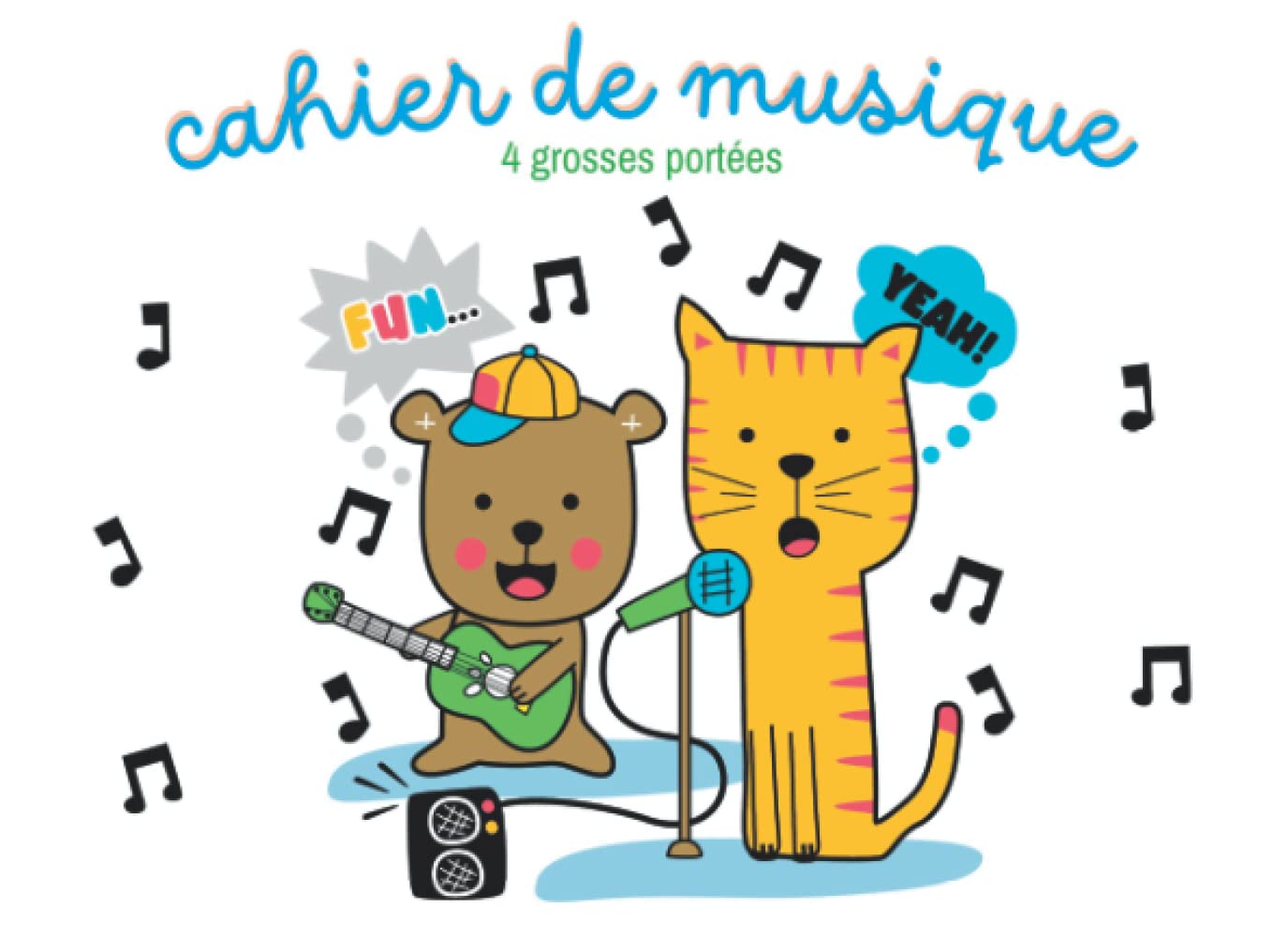 Buy Cahier de Musique grosses portées: 4 portées- 48 pages | carnet de