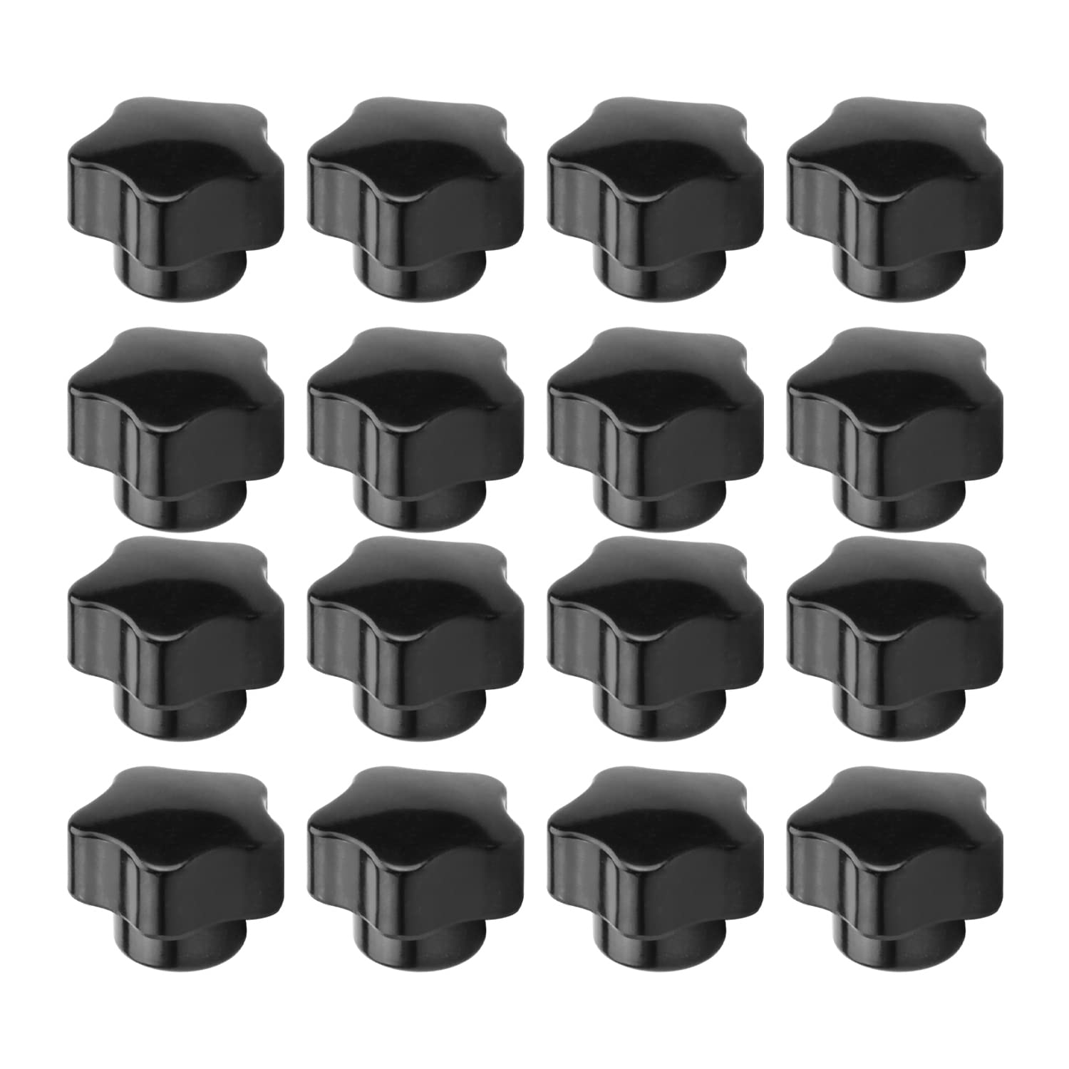 Othmro M6 Black Handle 32mm Galvanized Star Head Female Screw Type Clamping Knob Bakelite 30 Pcs