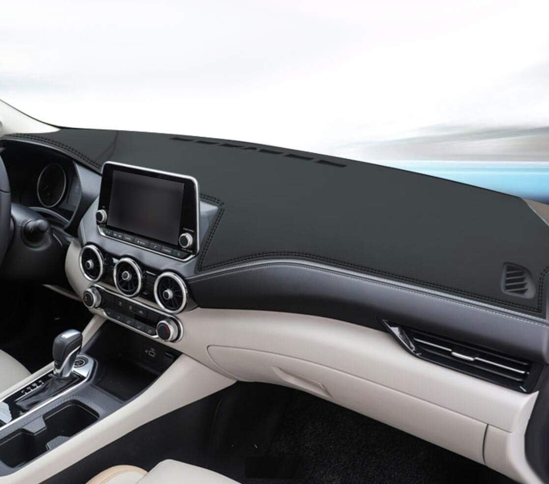 Black Leather Car Tray Dashboard Cover Car Dash Pad Car Dashboard Mat Compatible for Nissan Sentra 2020-2021-2022-2023