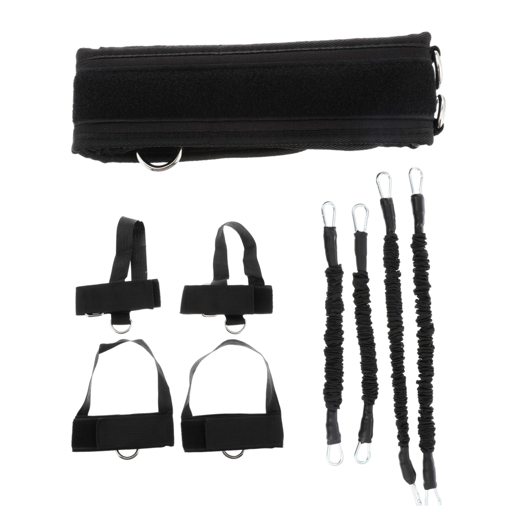 Fascia di Resistenza per Allenamento Muscolare 20lbs | Nero, Panno Oxford e Corda in Lattice, per Esercizi Piedi e Forza Braccia, Alta Resistenza