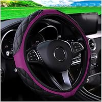 Vista 9 de Funda de Cuero para Volante de Automóvil de 15 Pulgadas, Accesorios Automotrices Elástica Transpirable Antideslizante Protector de Volante Suave se