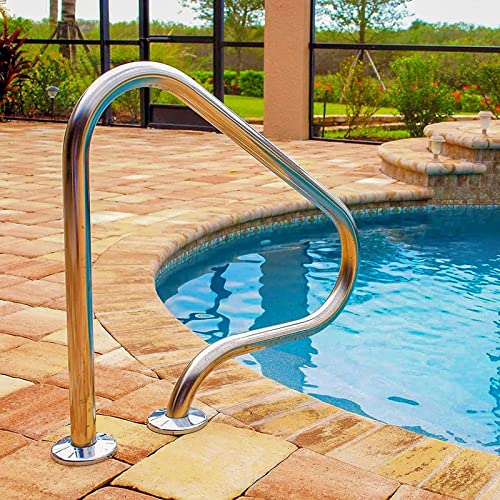 Barandilla ergonómica para piscina de acero inoxidable miniatura 1
