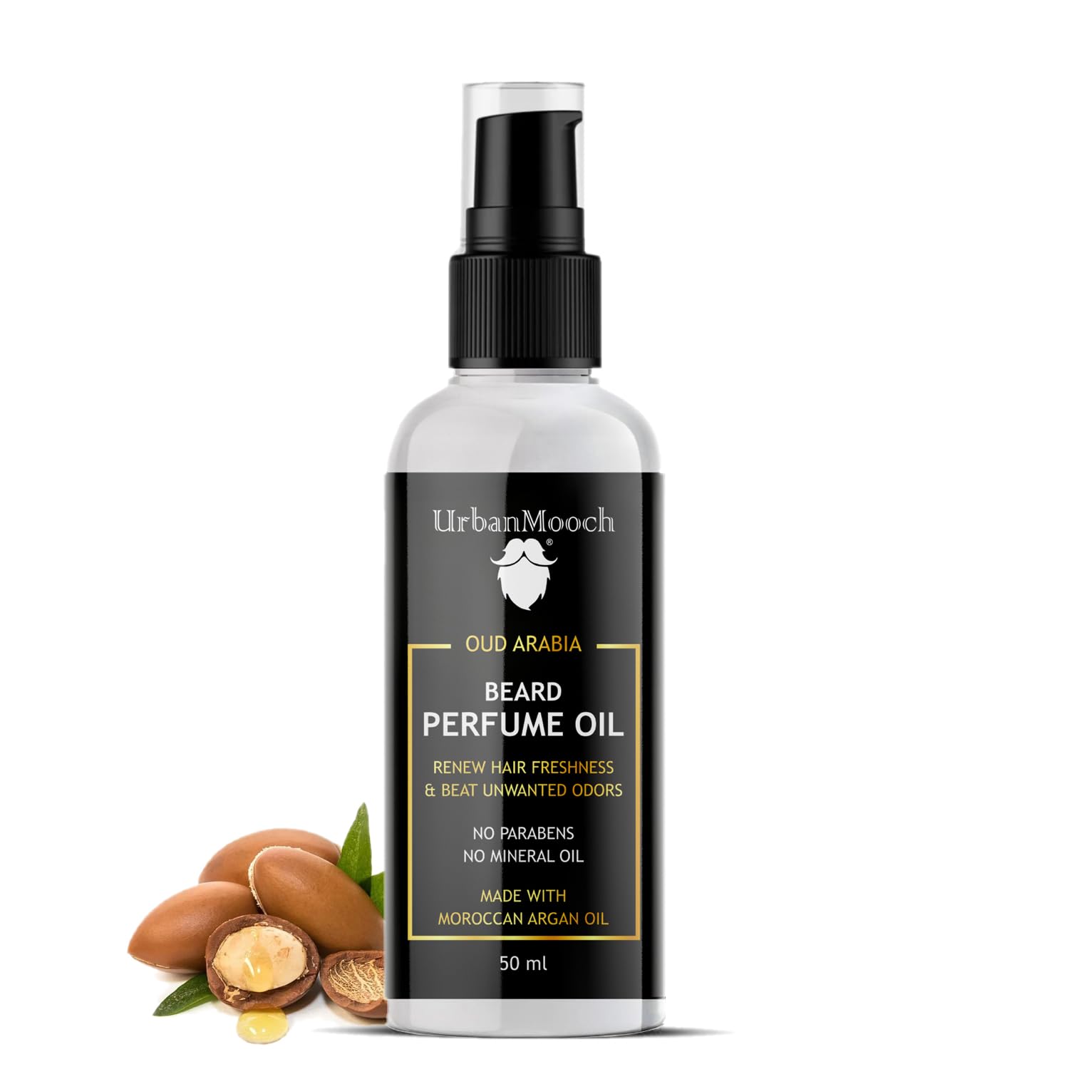 UrbanMooch Beard Perfume Oil for Men | Long-Lasting Masculine Fragrance | Nourishes Beard | Premium Oil-Based Scent | 50ml Beard Grooming Essential