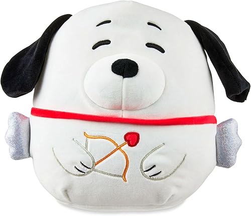 Squishmallows Snoopy de cacahuetes de San Valentín de 10 pulgadas, blanco