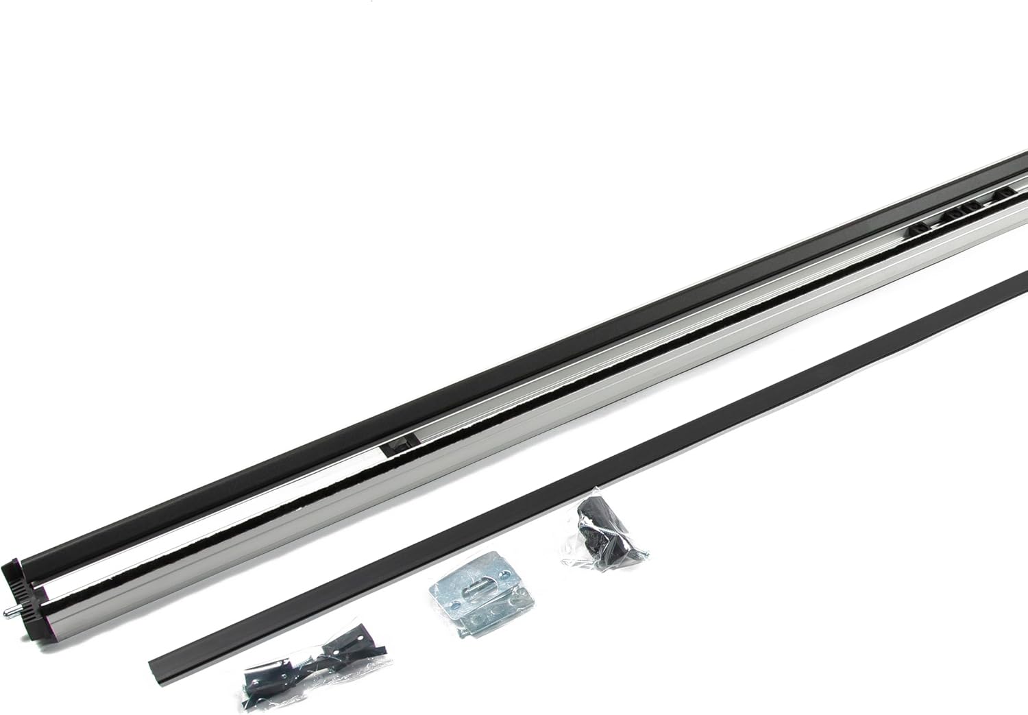 T- Astragals for Your Double Door Heavy Duty - Satin Anodized Combination Astragal and Flush Bolt Assembly. Double Door Seal Closer - Double Door Central Lock - Passive Door Lock (Silver 96 Inch)