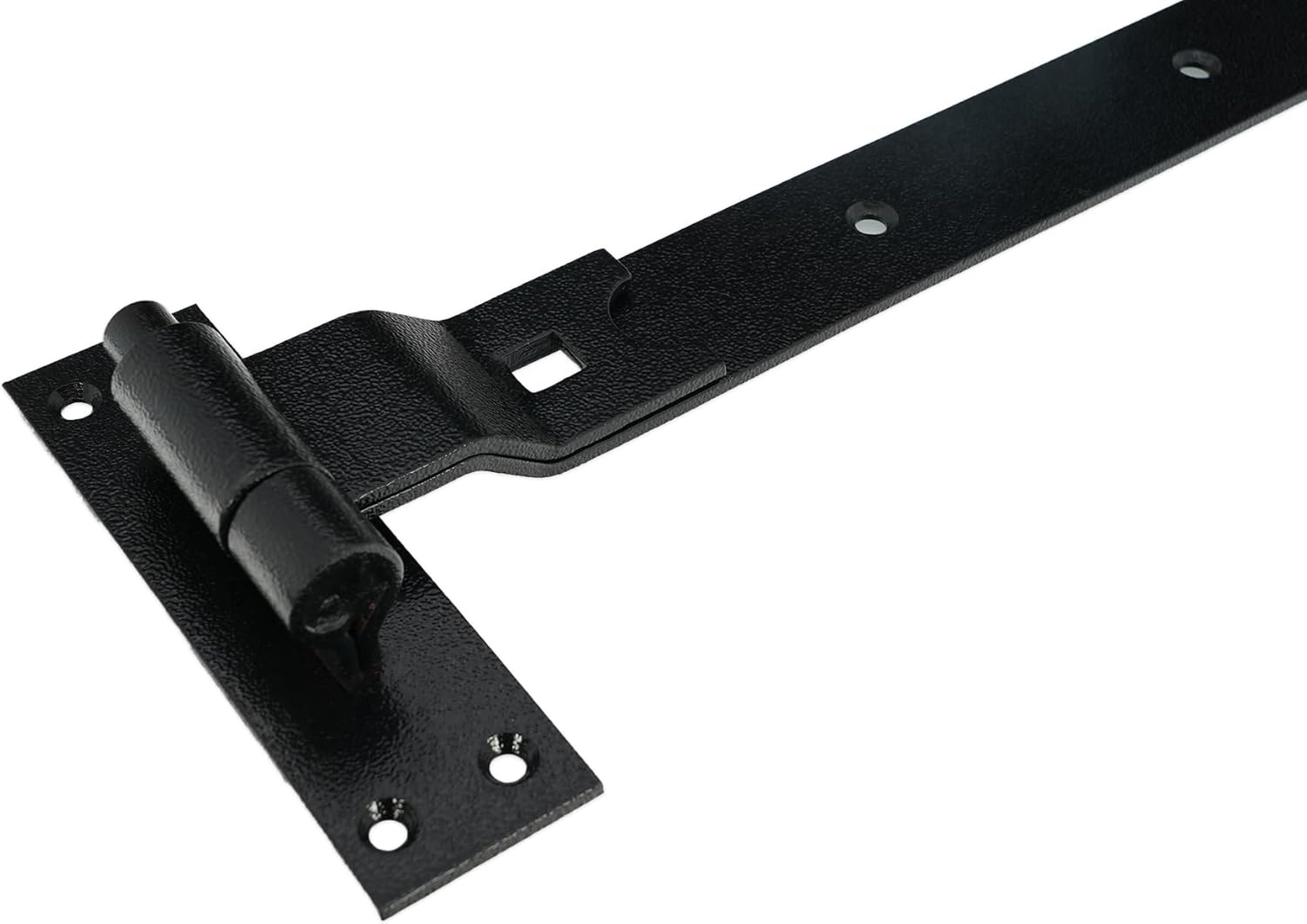 Heavy Duty Door shed BARN GATE Hook & Band Hinges CRANKED & Straight - Black (2 x 18" CRANKED Hinges)