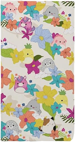 Franco Squishmallows - Toalla de baño de algodón súper suave, 60 x 30 pulgadas (producto oficial de Squishmallows)