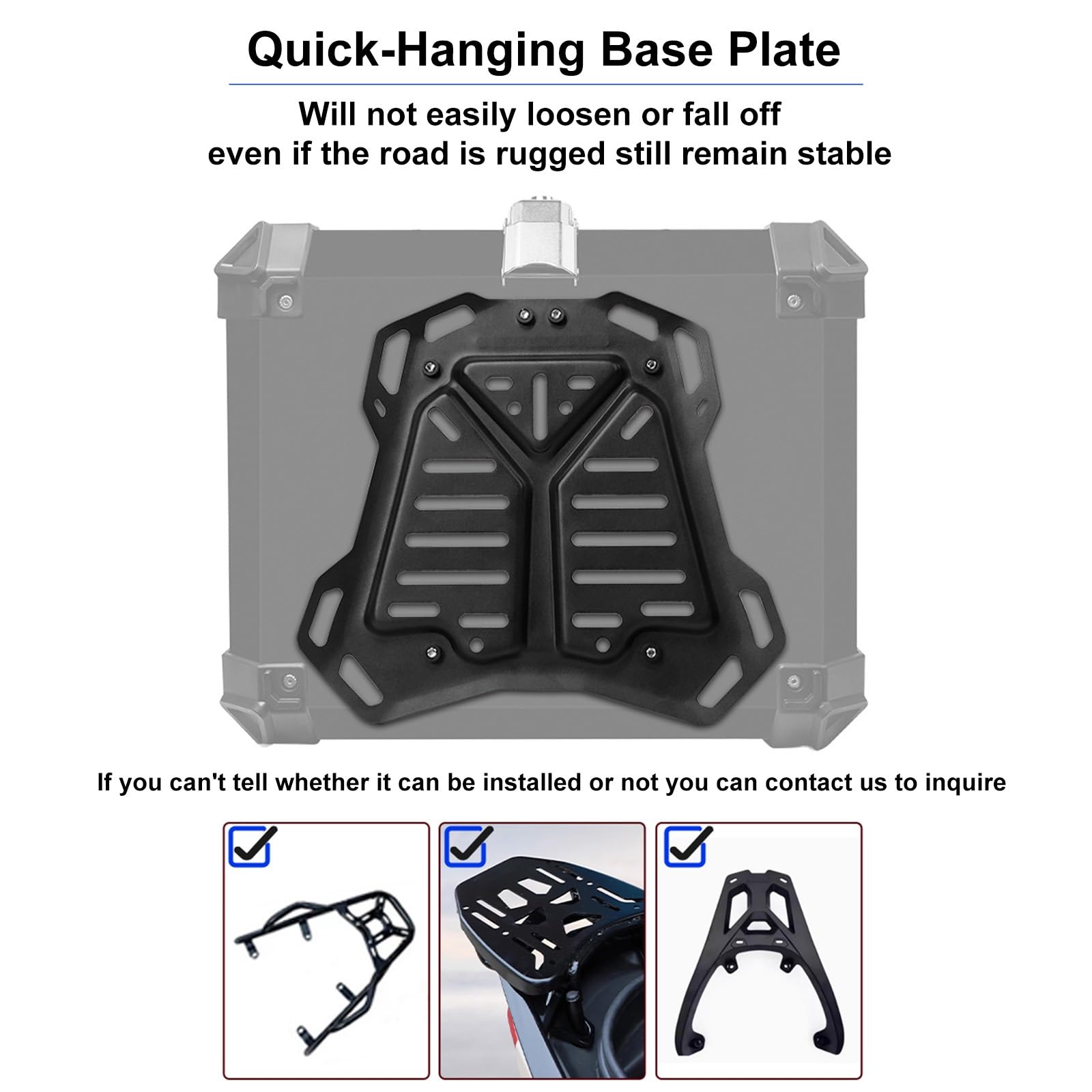 40/45L Baule per Moto Con Piastra Universale Impermeabile Lega Di Alluminio Bauletto per Motociclette Rigida Top Box per Moto Con Doppia Serratura Accessori Completi per Ciclomotori Motocicli Scooter(