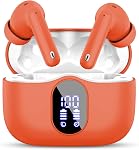 Wireless Earbuds, Bluetooth Headphones 5.4 HiFi Stereo, Wireless Earphones with ENC Noise Cancelling Mic, IP7 Waterproof in Ear Headphones, LED Digital Display Ear Buds, Touch Control, Black