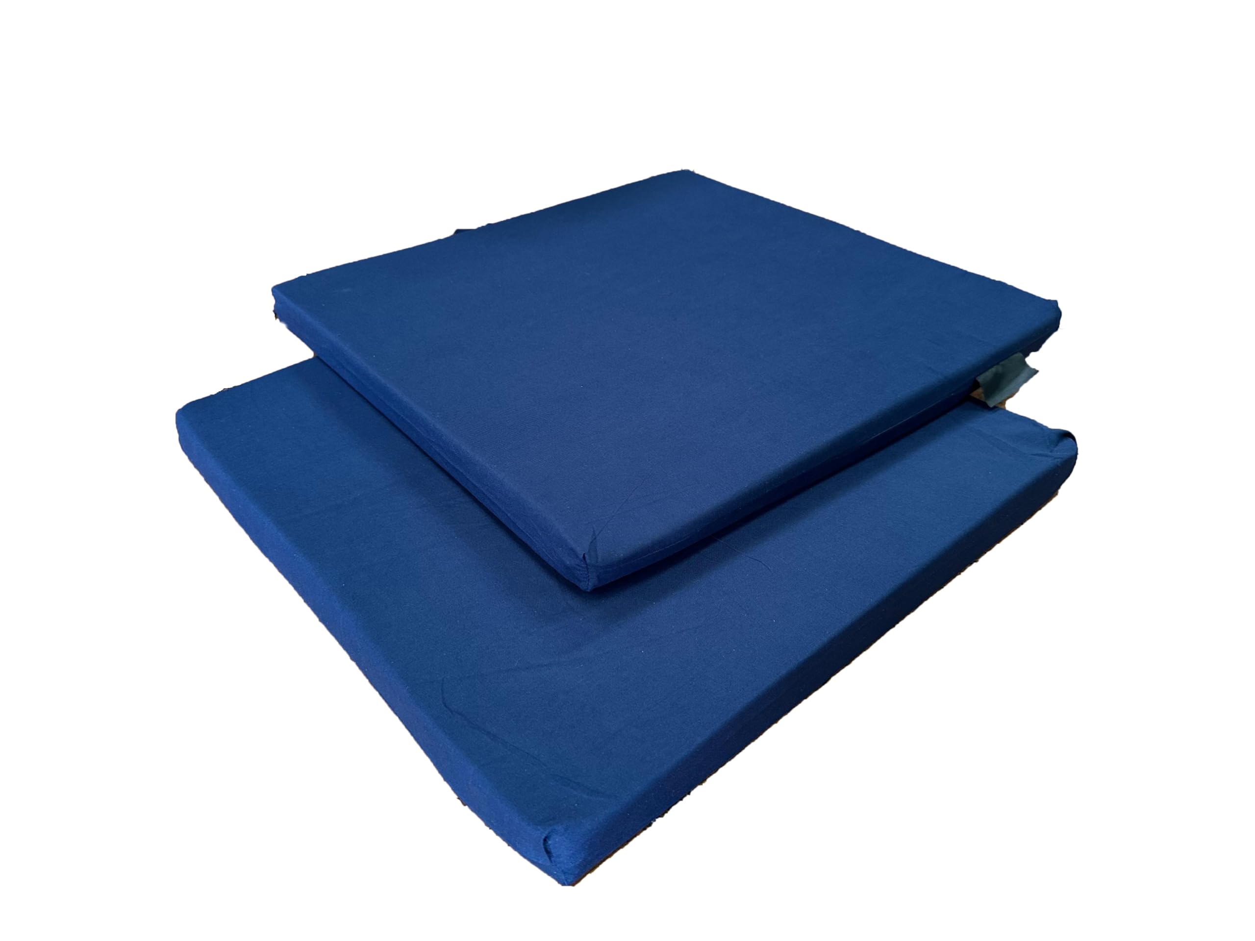MOTHER LAND 4Pcs Seat Pads for Dining Chair 43x43cm Cushion Pad with Ties Indoor Outdoor Seat Pad for Lawn & Garden Patio Office Coffee Shop with Removable Cover (Navy Blue)