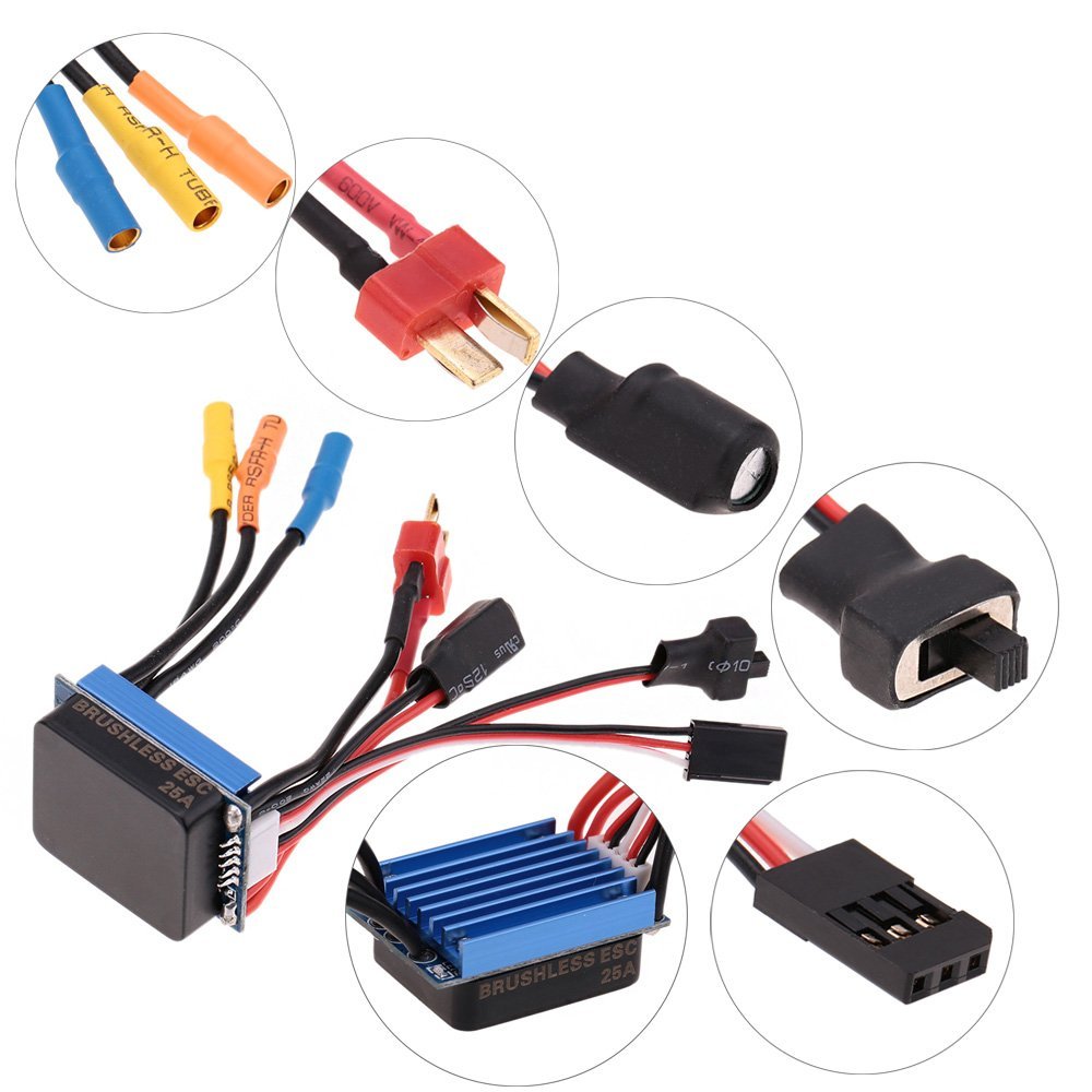 2435 4800KV 4P Sensorless Motore Brushless con 25A Brushless ESC (regolatore di velocità elettrico) per 1/16 1/18 RC Auto Truck