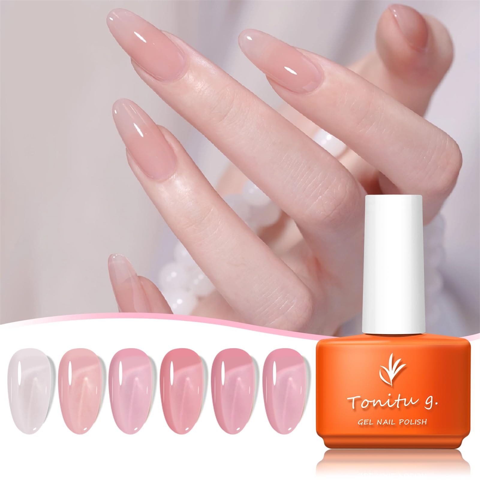 Amazon.com : TONITU G · Jelly Gel Nail Polish Set 6 pcs Colors