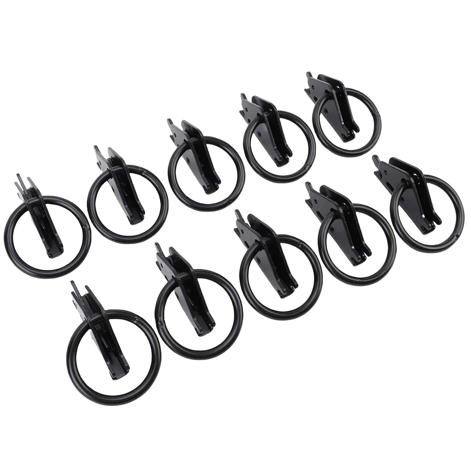 Yosoo Health Gear E Track Fixing O Ring Tie Down Anchors Acciaio Zincato Nero capacità di Carico 5500 Lb Confezione da 10 per la Gestione del Carico in Camion, Rimorchi, Pick-up E Pianali