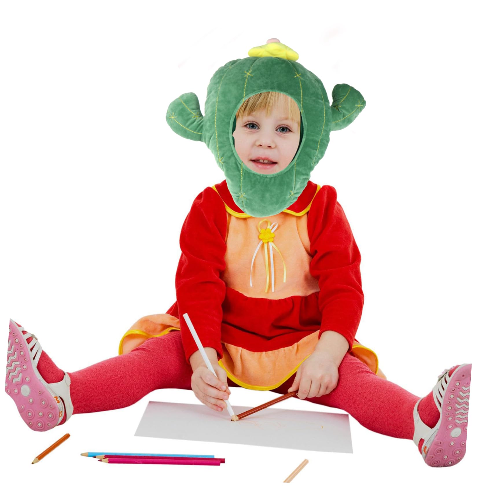 VICASKY Cartoon Cactus Hat Fluffy Party Headdress Comfortable Soft Material for Boys and Girls Adults