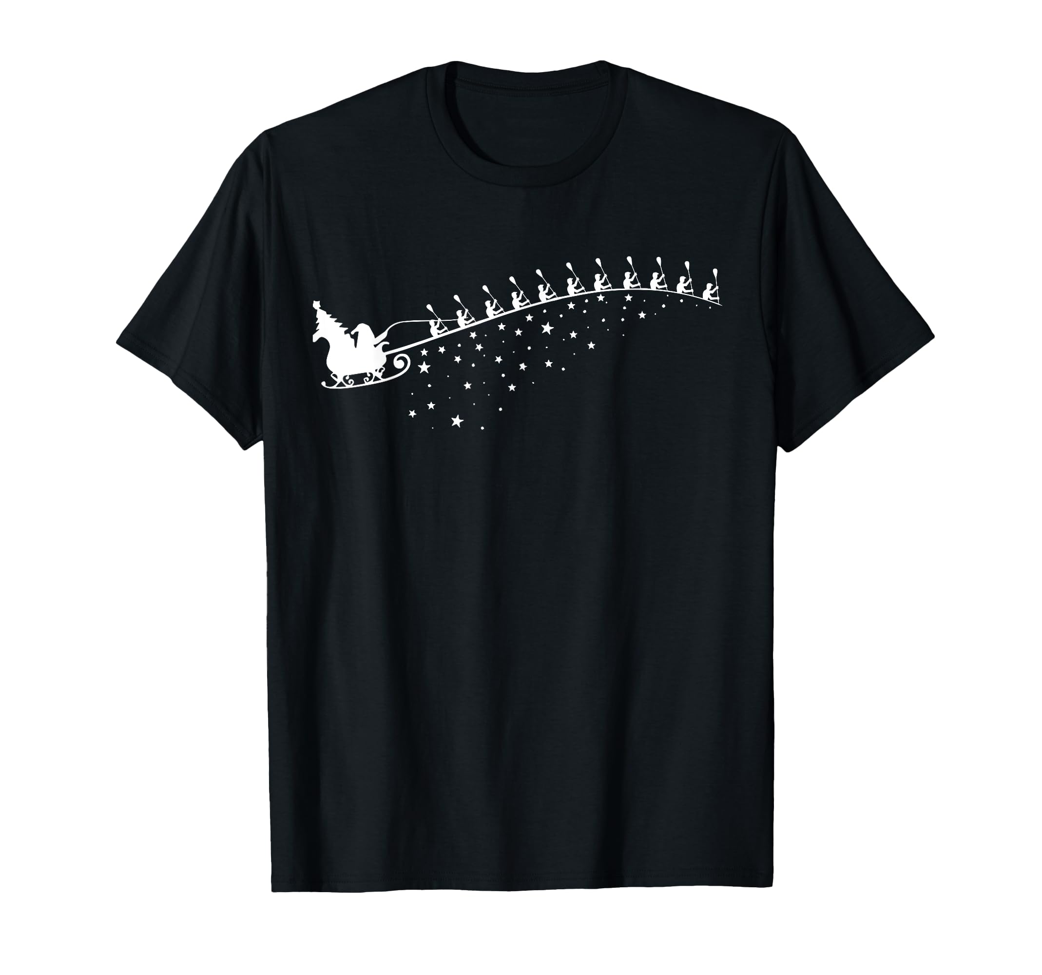 Funny Coxswain Rowing Apparel Co.Christmas Sleigh Row Boat Coxswain Crew Rowing Team T-Shirt