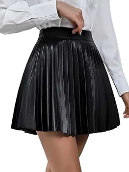 【BADBLOOD】leather pleats mini skirt / 追跡付 Amazon.com: VorrA Women's Short Skirts High Waisted Pleated