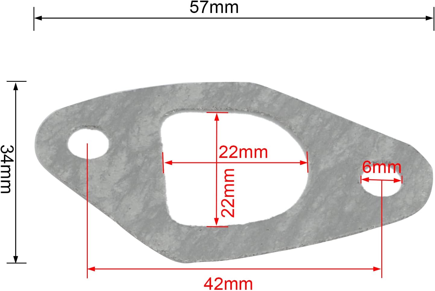 Detailed dimensions of the FLYPIG replacement carburetor in millimeters.