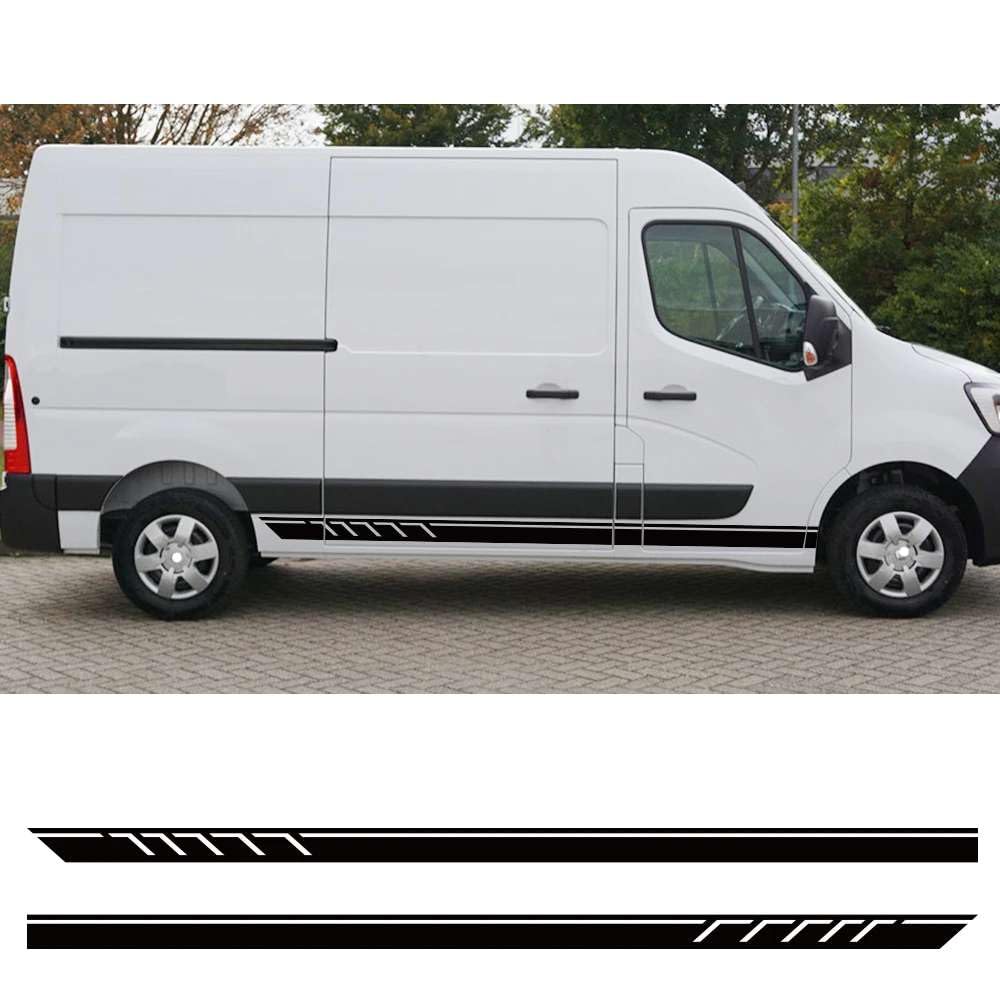 Car Door Side Stickers, For Renault Master 1 2 3 Mk2 MK3 Day Van Camper Motorhome Stripes Decals Conversion Tuning Accessories