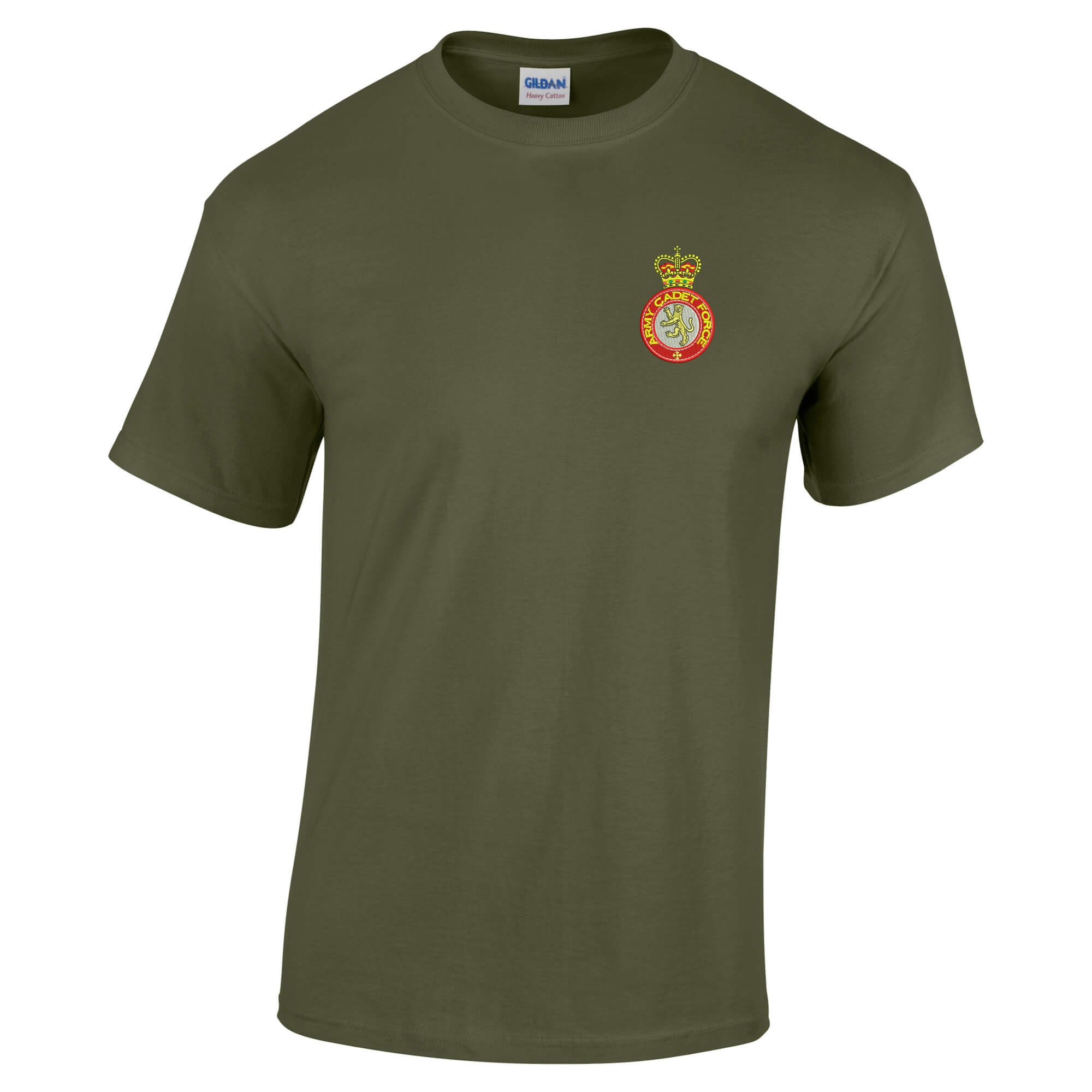 Pineapple Joe's Men's Military Green Army Cadet Force Embroidered T-Shirt - Medium