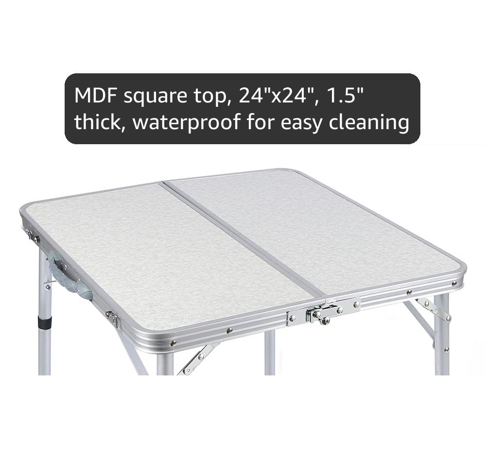 Amazon.com: RedSwing Small Square Folding Table 2 Feet Adjustable